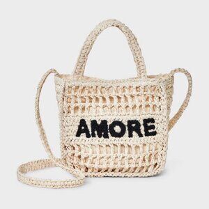 NEW Top Handle Crochet Tote Handbag - Universal Thread™ AMORE Off-White